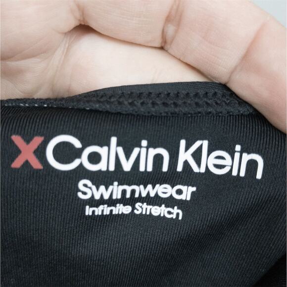 Calvin‎ Klein Black One Piece Swimsuit Size XL Tie Back Infinite Stretch V Neck - Picture 11 of 15